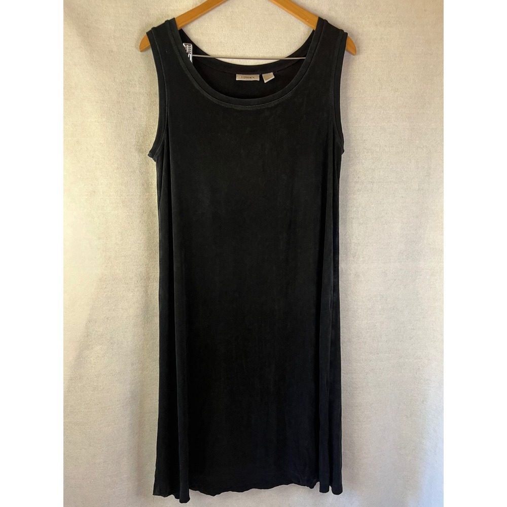 Chico's travelers dress black Sz 3/XL sleeveless midi flowy minimalist